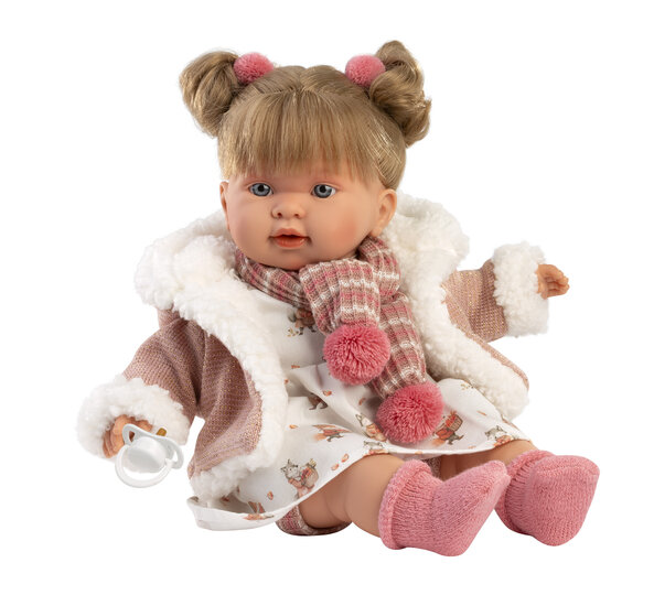 Llorens Huilpop Alexandra 42 cm met Geluid en Stoffen Lichaam