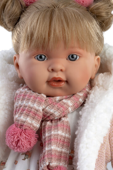 Llorens Huilpop Alexandra 42 cm met Geluid en Stoffen Lichaam