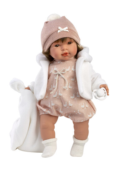 Babypop met Huilgeluid 42 cm - Llorens Carla met Dekentje