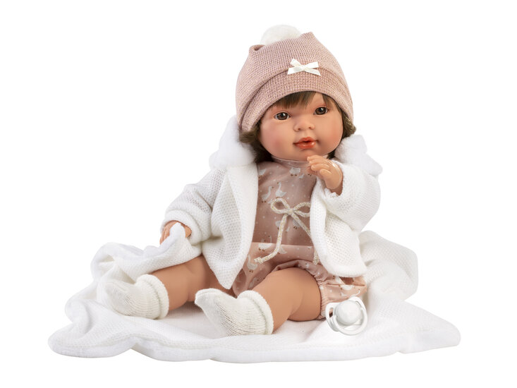 Babypop met Huilgeluid 42 cm - Llorens Carla met Dekentje