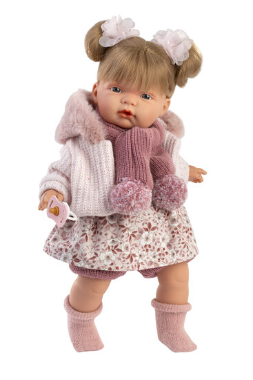 Llorens Babypop Joelle 38 cm met Huilgeluid en Roze Jasje