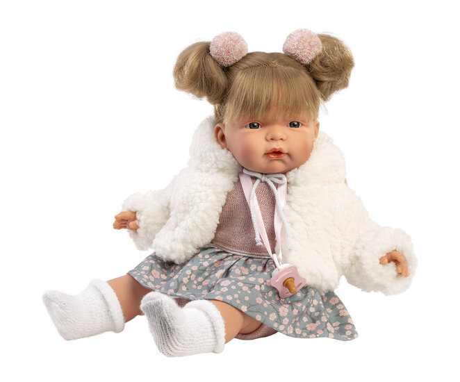 Babypop met Huilgeluid Joelle 38 cm - Llorens Stof Lijfje