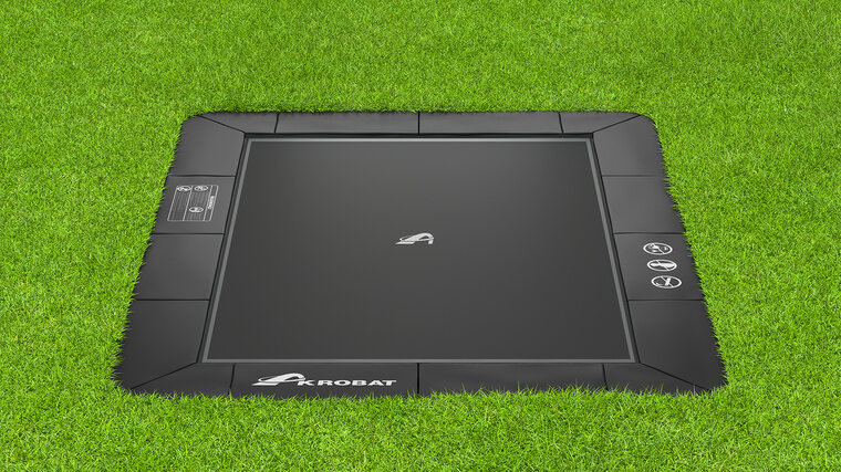 Inbouw trampoline rechthoekig 380x250 cm Akrobat Orbit zwart