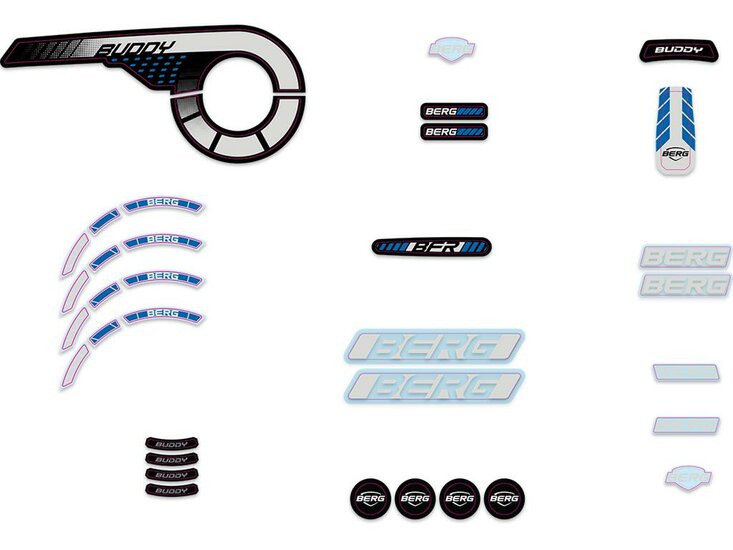 BERG-Onderdeel Skelter - Buddy 2.0 - Sticker set blauw