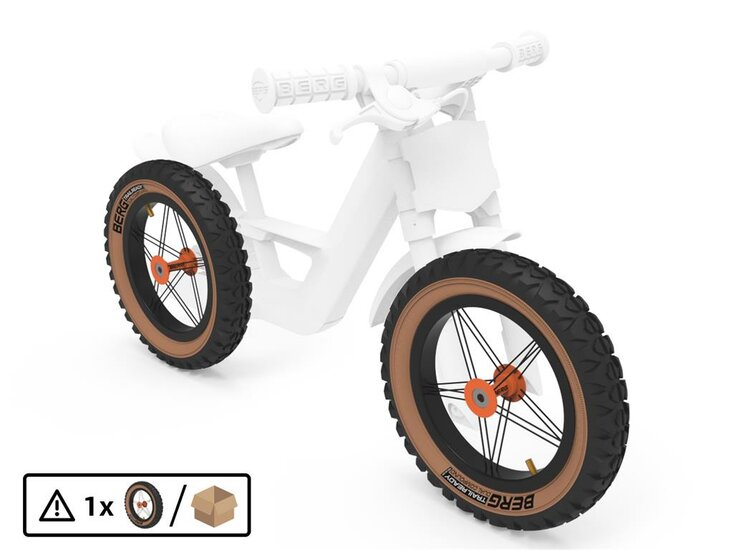 BERG-Onderdeel Skelter - wielen 12'' All Terrain - zwart/Orange/Beige