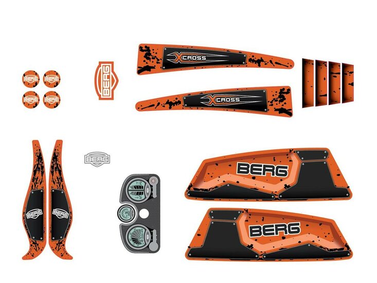 BERG-Onderdeel Skelter - XL Frame - Sticker set X-Cross