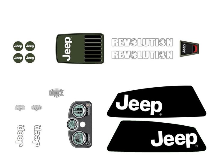 BERG-Onderdeel Skelter - XL Frame - Sticker set Jeep&reg; Revolution