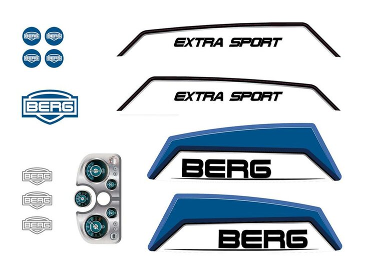BERG-Onderdeel Skelter - XL Frame - Sticker set Basic/Extra blauw