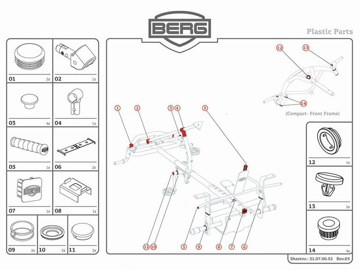 BERG-Onderdeel Skelter - XL Frame - Plastic parts