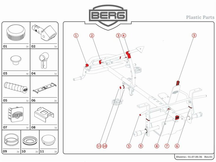 BERG-Onderdeel Skelter - XL Frame - Plastic parts