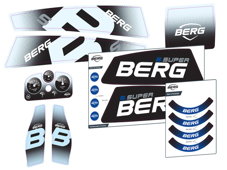 BERG-Onderdeel Skelter - XL/XXL Frame - Sticker set B.Super blauw