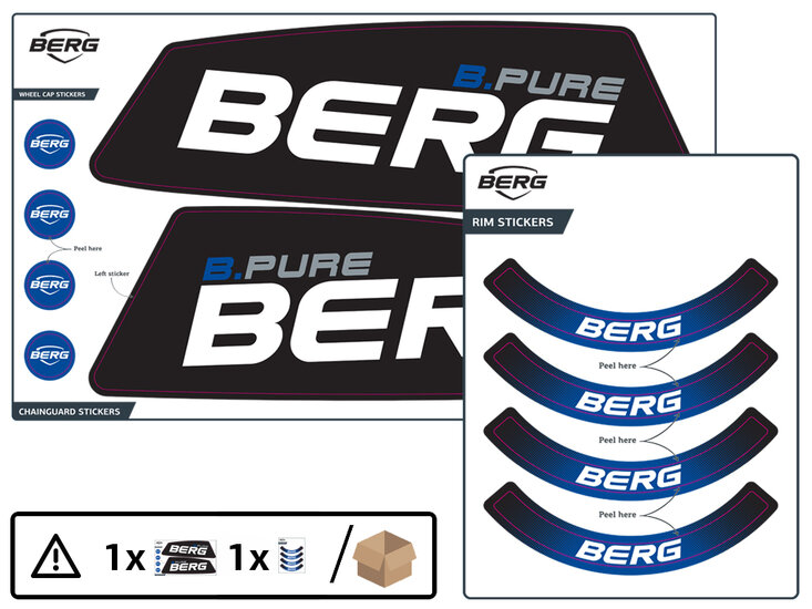 BERG-Onderdeel Skelter - XL/XXL Frame - Sticker set B.Pure blauw