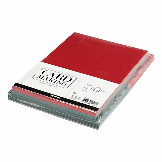 50 Kaarten en 50 Enveloppen Kerst - 10,5x15 cm