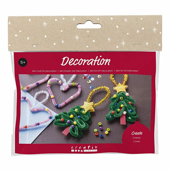 Mini Hobbyset Decoratie Hartjes en Kerstbomen