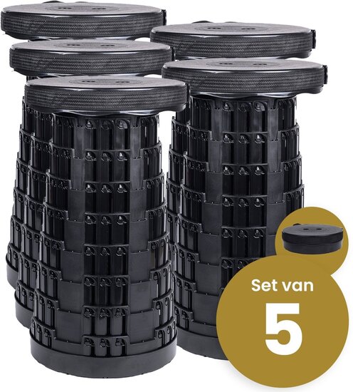 Alora Opvouwbare kruk extra strong zwart per 5