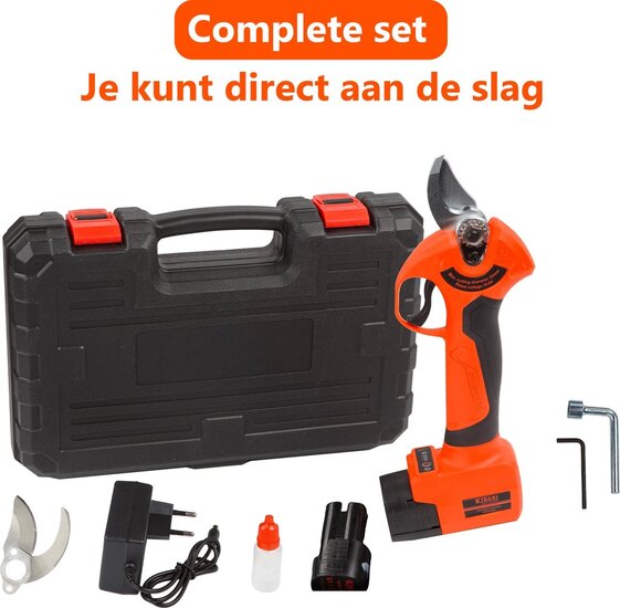 Kibani Accu Takkenschaar 16.8V incl. 2 accu's en extra set mesjes