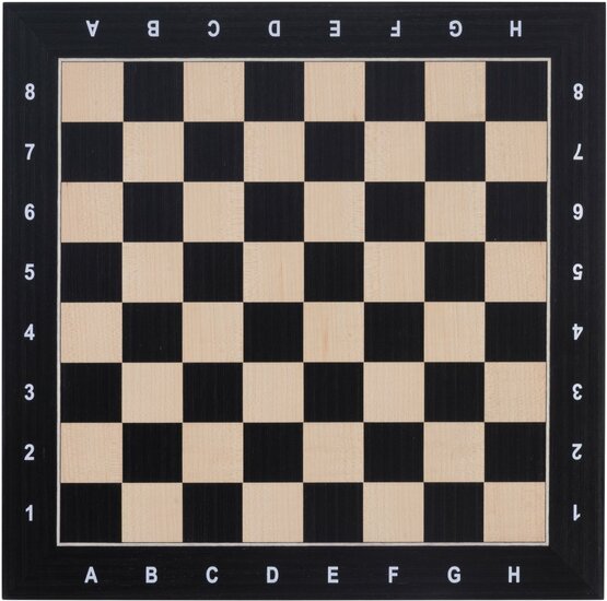 Schaakset ingelegd 40 x 40 cm schaakstukken 76 mm - Zwart, esdoorn