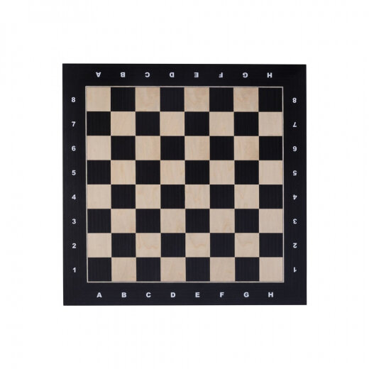 Schaakbord ingelegd inclusief cijfers en letters, 50 x 50 cm - Esdoorn