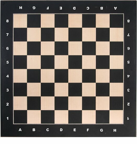Schaakbord ingelegd inclusief cijfers en letters, 40 x 40 cm - Esdoorn