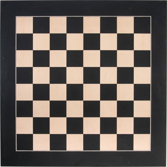 Schaakbord ingelegd, 50 x 50 cm - Zwart, esdoorn