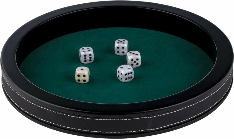 Pokerpiste zwart leder - 28 cm