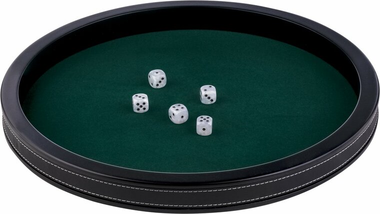 Pokerpiste zwart leder - 39.8 cm