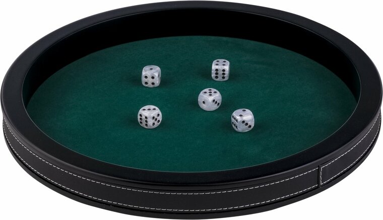 Pokerpiste zwart leder - 34 cm