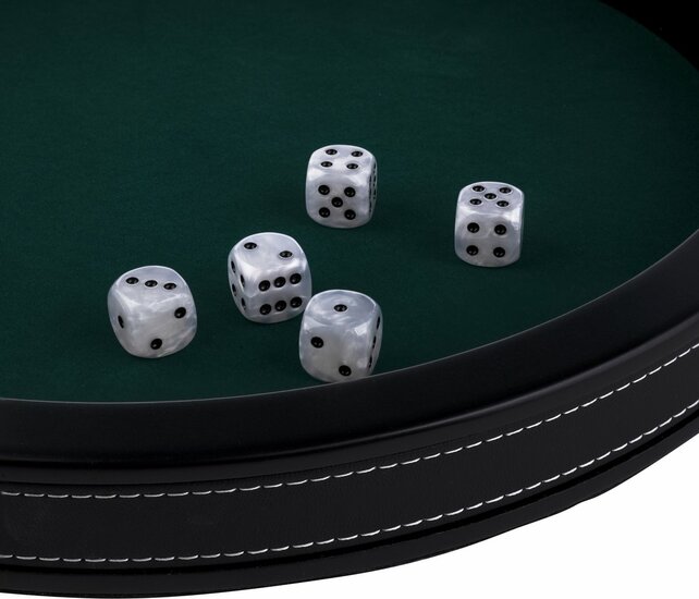 Pokerpiste zwart leder - 34 cm