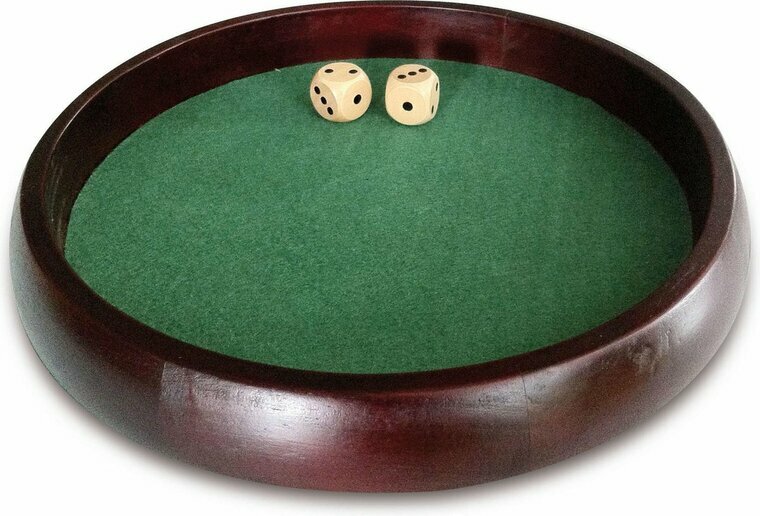 Pokerpiste 34 cm incl 2 dobbelstenen 18mm