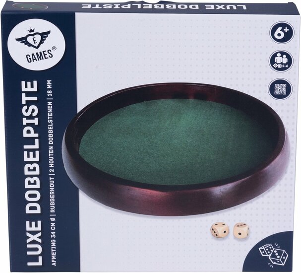 Pokerpiste 34 cm incl 2 dobbelstenen 18mm