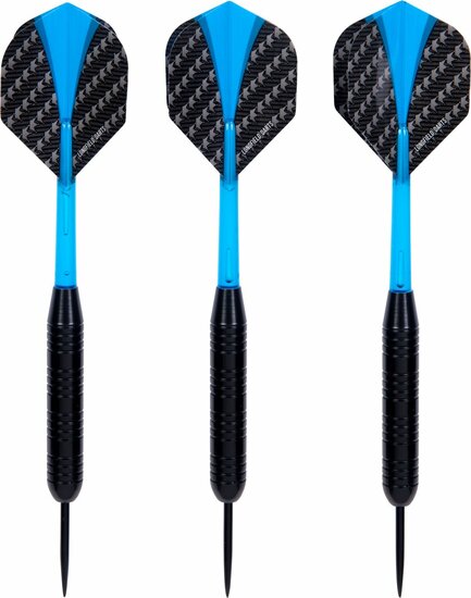 Steeltip dartpijlen zwart coated barrel - 23 gram | Longfield