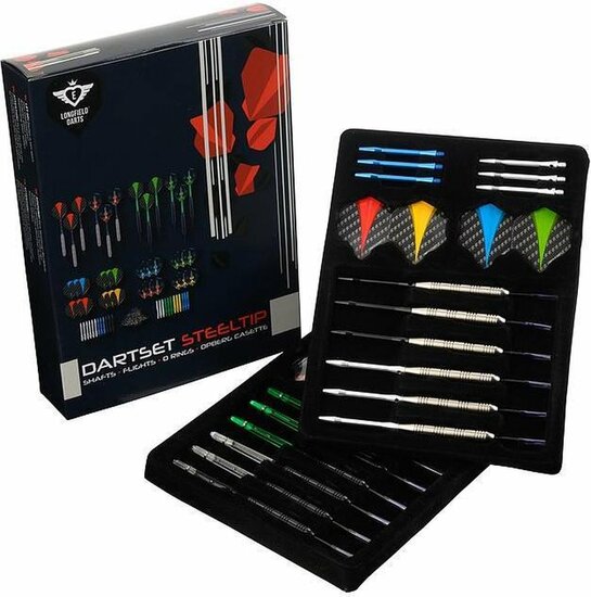 Steeltip dartpijlen - 4 sets, messing tungsten inclusief accessoires - 23 gram | Longfield