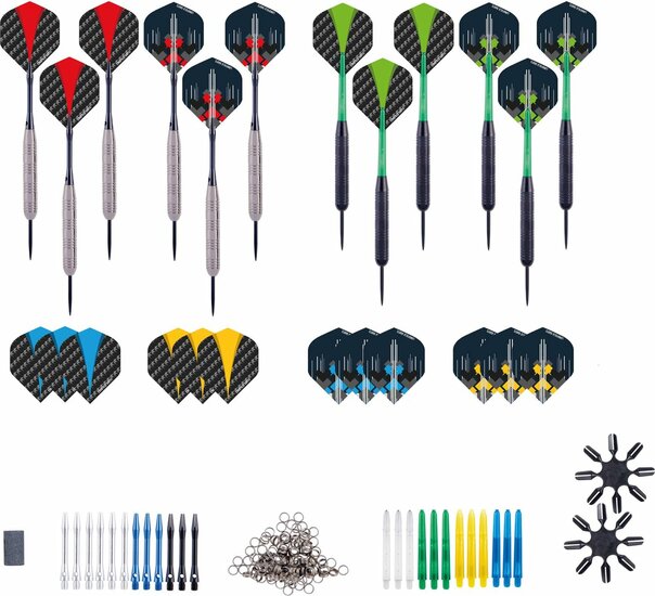 Steeltip dartpijlen - 4 sets, messing tungsten inclusief accessoires - 23 gram | Longfield