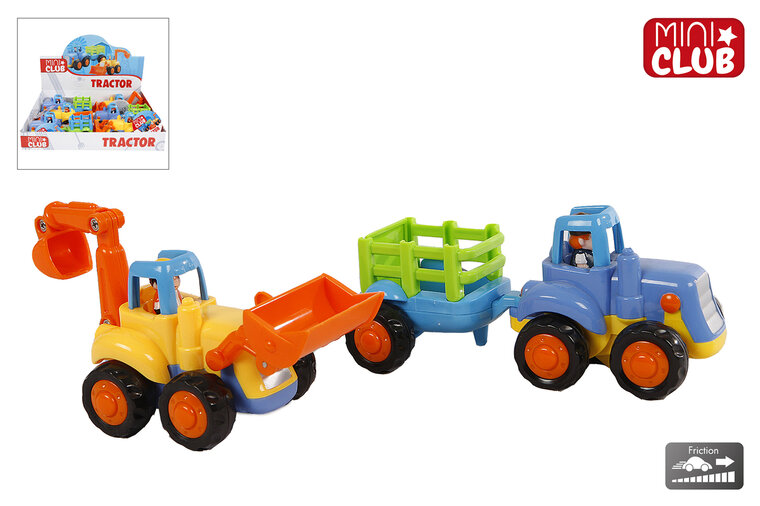 Mini Club tractor frictie &ndash; 16 cm &ndash; diverse uitvoeringen