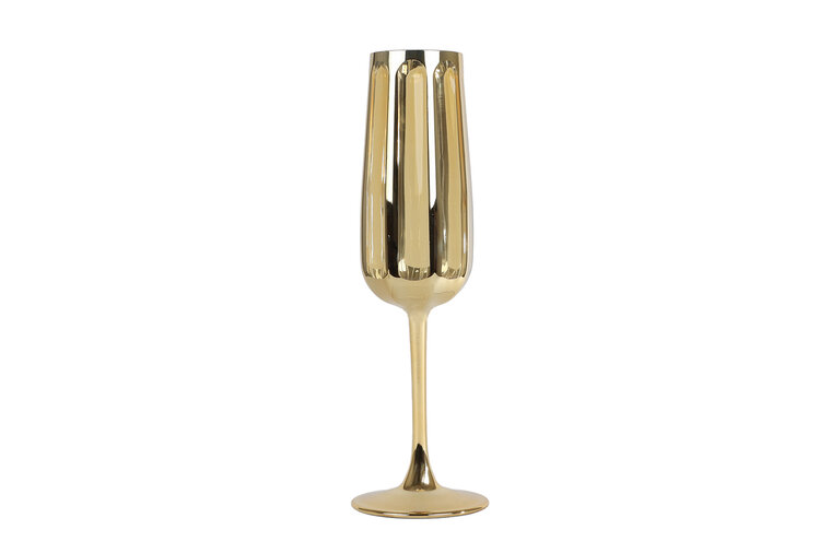 Champagne flute Airen &ndash; goud &ndash; glas &ndash; 5 &times; 7 &times; 24 cm