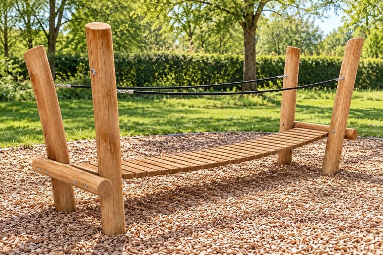 Robinia junglebrug voor openbaar gebruik 360cm (voorbeeld uitvoering) - sfeerbeeld