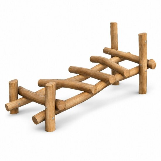 Robinia balkenbrug voor openbaar gebruik 200/300/400 cm (voorbeeld uitvoering) - witte achtergrond