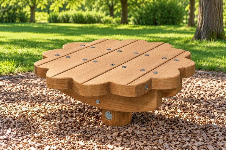 Robinia Zandtafel Margriet voor openbaar gebruik  80cm x 80cm (voorbeeld uitvoering) - sfeerbeeld
