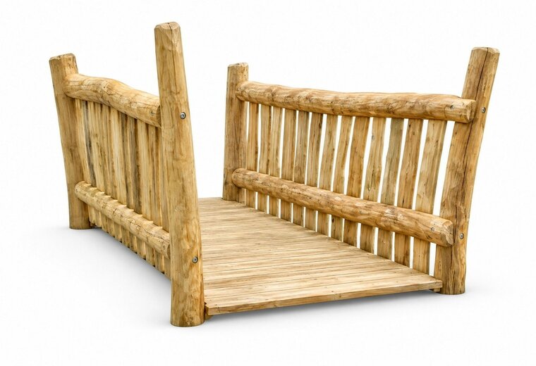 Robinia Wandelbrug met Balustrade &ndash; RS3104 &ndash; voor openbaar gebruik - witte achtergrond