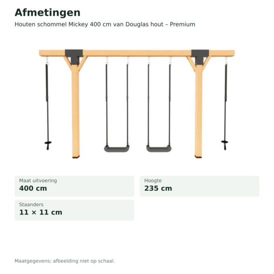 Houten schommel Mickey 400 cm van Douglas hout &ndash; Premium