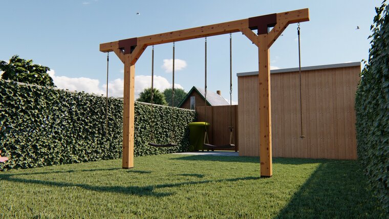 Houten schommel Mickey 400 cm van Douglas hout &ndash; Premium