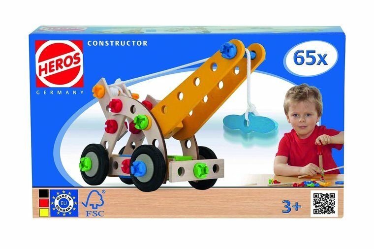 Gouverneur glas Nauwkeurigheid Heros houten Constructor kraanwagen (65-delig) - Speelgoed de Betuwe