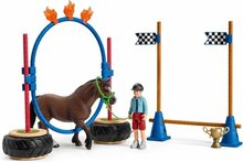 Schleich Pony&#039;S Behendigheidstraining 42482 - Paard Speelfigurenset - Farm World - 26 X 30 X 15 Cm