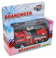 Kids Globe brandweer ladderwagen NL die cast pb licht geluid 16cm