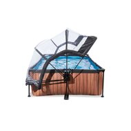 2de kans Zwembad Exit Frame Pool 220X150X60Cm (12V Cartridge Filter) Timber Style + Overkapping