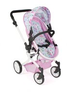 Poppenwagen Mika combi (bloemen wit/roze)