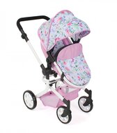 Poppenwagen Mika combi (bloemen wit/roze)