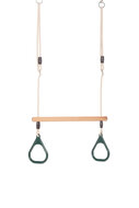 Houten ringtrapeze met kunststof ringen - Donkergroen