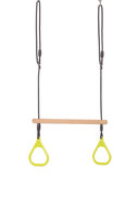 Houten ringtrapeze met kunststof ringen - Lime