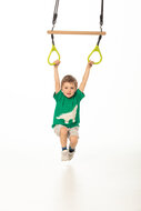 Houten ringtrapeze met kunststof ringen - Lime